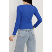 V yaka kaşkorse bluz saks mavisi a3699 V yaka kaşkorse bluz saks mavisi a3699
