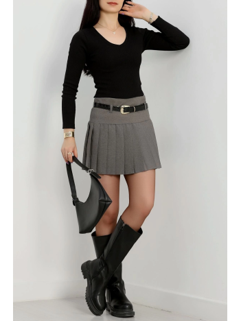 V yaka kaşkorse bluz siyah a3699