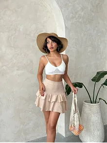 Valonlu Fırfırlı Etek S24681