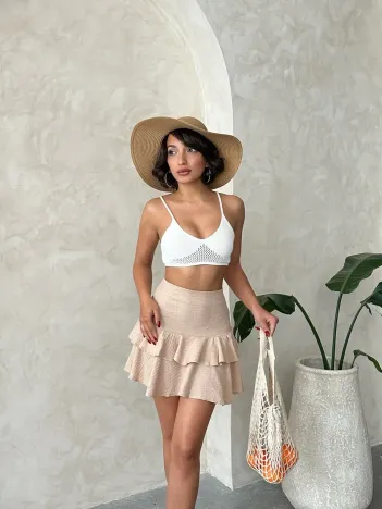 Valonlu Fırfırlı Etek S24681