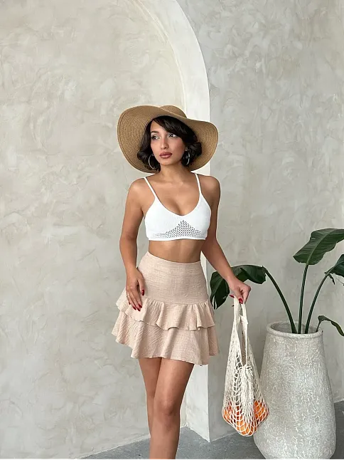 Valonlu Fırfırlı Etek S24681