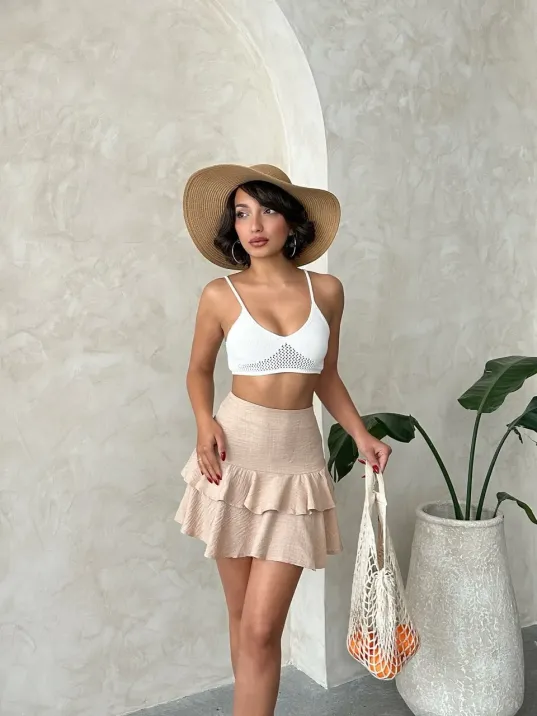 Valonlu Fırfırlı Etek S24681