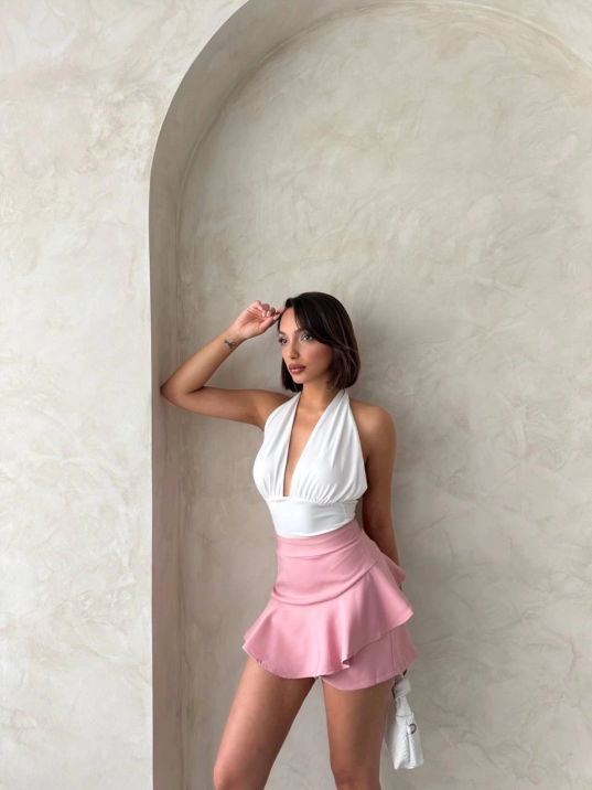 Valonlu fırfırlı şort s24683 Valonlu fırfırlı şort s24683