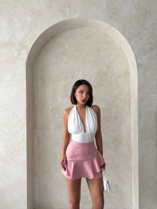 Valonlu fırfırlı şort s24683 Valonlu fırfırlı şort s24683