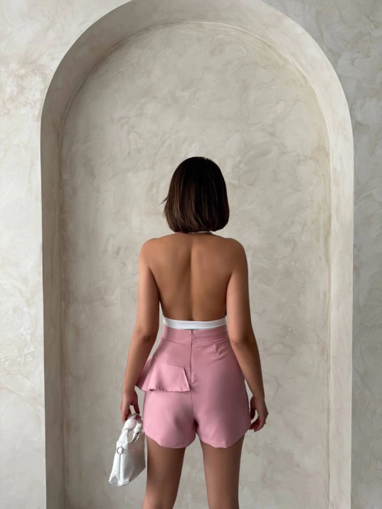 Valonlu fırfırlı şort s24683 Valonlu fırfırlı şort s24683