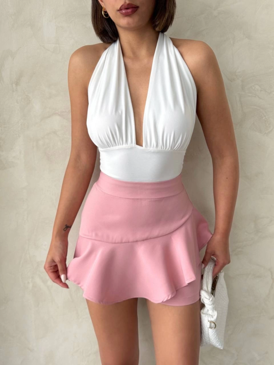 Valonlu fırfırlı şort s24683 Valonlu fırfırlı şort s24683