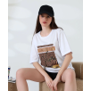 Varak çizgili Oversize tişört Varak çizgili Oversize tişört