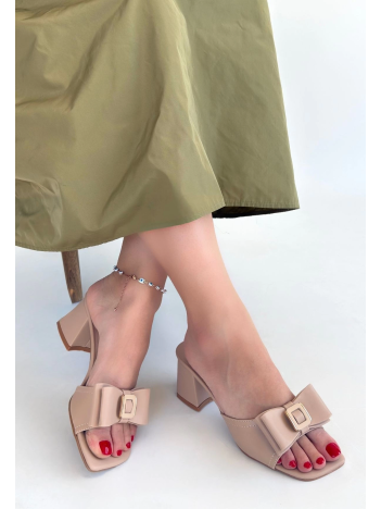 Veor Nude Cilt Topuklu Terlik Veor Nude Cilt Topuklu Terlik