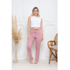 Viskon likralı alt pijama demir pembe baskı desenli q6018