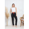 Viskon likralı alt pijama demir siyah baskı desenli q6018