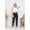 Viskon likralı alt pijama demir siyah baskı desenli q6018