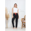 Viskon likralı alt pijama demir siyah baskı desenli q6018