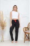 Viskon Likralı Alt Pijama Demir Siyah Baskı Desenli Q6018