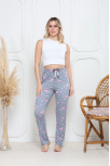 Viskon Likralı Alt Pijama Gri Üzerine Pembe Kelebek Baskı Desenli Q6018 Viskon Likralı Alt Pijama Gri Üzerine Pembe Kelebek Baskı Desenli Q6018