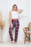 Viskon Likralı Alt Pijama Küçük Ekose Baskı Desenli Q6018 Viskon Likralı Alt Pijama Küçük Ekose Baskı Desenli Q6018