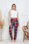 Viskon Likralı Alt Pijama Küçük Ekose Baskı Desenli Q6018 Viskon Likralı Alt Pijama Küçük Ekose Baskı Desenli Q6018
