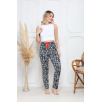 Viskon likralı alt pijama süzgülü siyah baskı desenli q6018