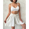 Volanlı keten şort bej s255058 Volanlı keten şort bej s255058