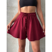 Volanlı keten şort bordo s255058 Volanlı keten şort bordo s255058