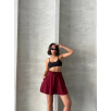 Volanlı keten şort bordo s255058 Volanlı keten şort bordo s255058