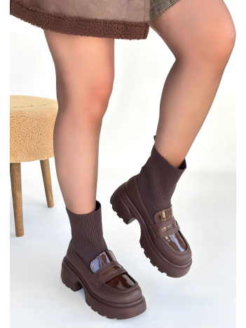 Wanye Kahverengi Cilt Cilt Streçli Bot