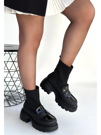 Wanye Siyah Cilt Cilt Streçli Bot