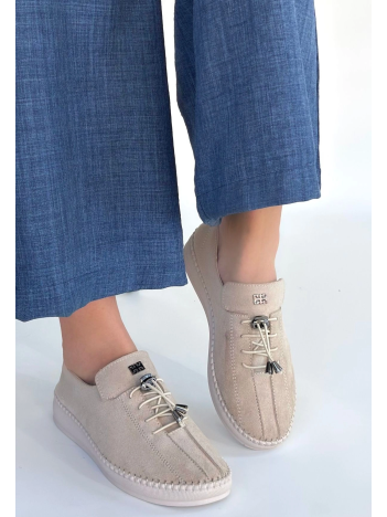 Warte Bej Süet Bağcıklı Spor Ayakkabı