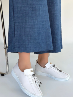 Warte Beyaz Deri Bağcıklı Spor Ayakkabı