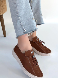 Warte Kahverengi Süet Bağcıklı Spor Ayakkabı