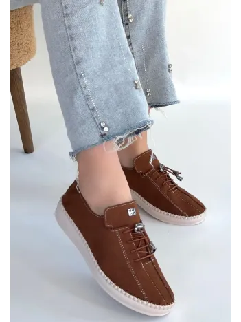 Warte Kahverengi Süet Bağcıklı Spor Ayakkabı