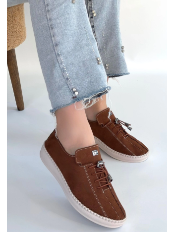 Warte Kahverengi Süet Bağcıklı Spor Ayakkabı