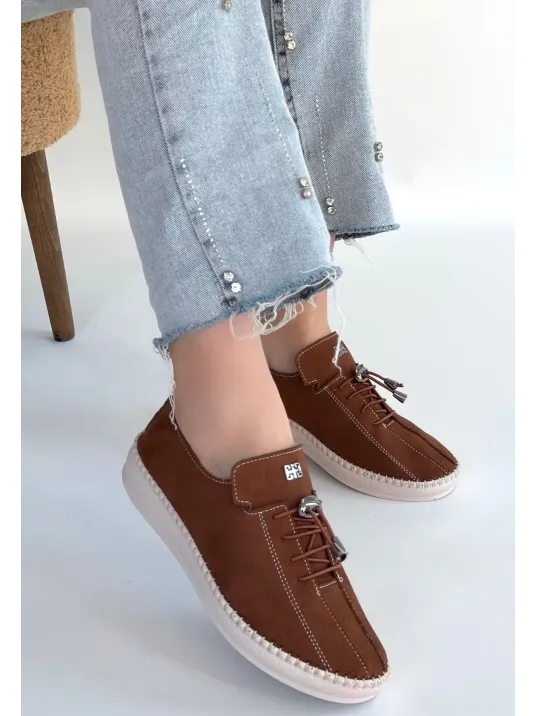 Warte Kahverengi Süet Bağcıklı Spor Ayakkabı