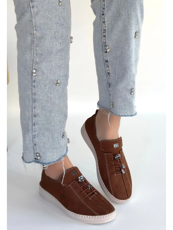 Warte Kahverengi Süet Bağcıklı Spor Ayakkabı