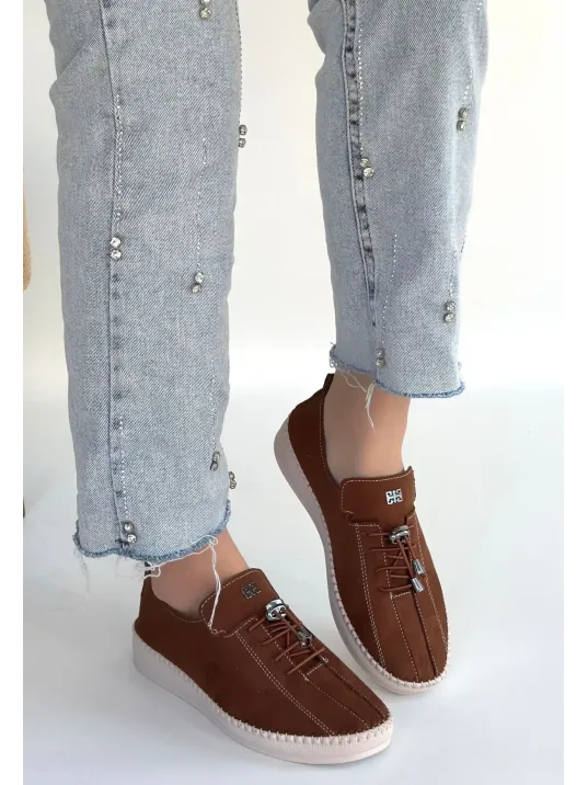 Warte Kahverengi Süet Bağcıklı Spor Ayakkabı