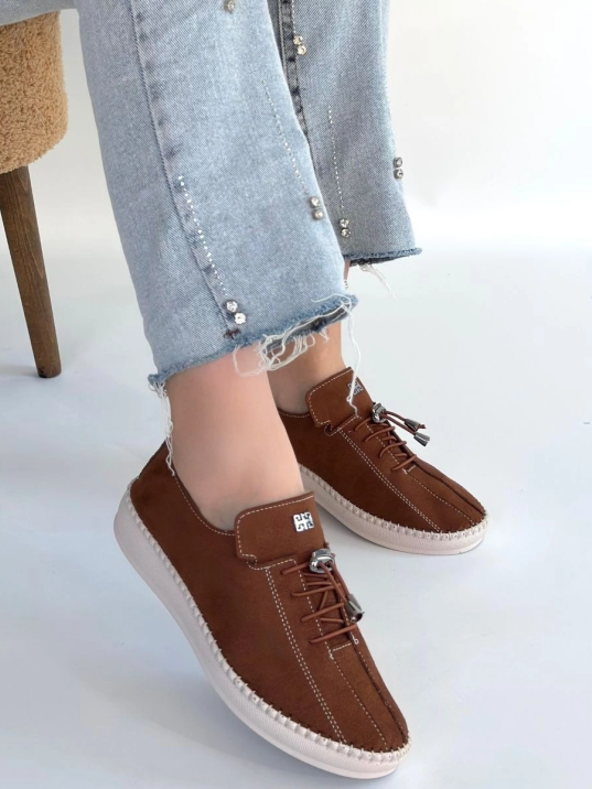 Warte Kahverengi Süet Bağcıklı Spor Ayakkabı