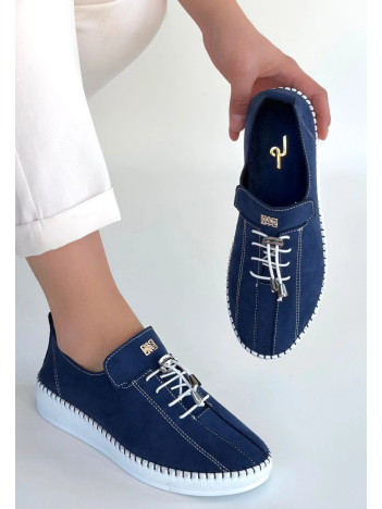 Warte Lacivert Süet Bağcıklı Spor Ayakkabı