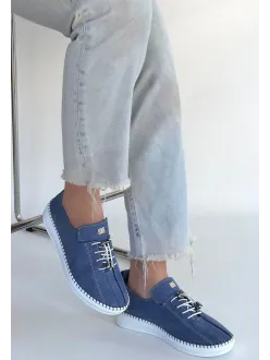 Warte Mavi Süet Bağcıklı Spor Ayakkabı