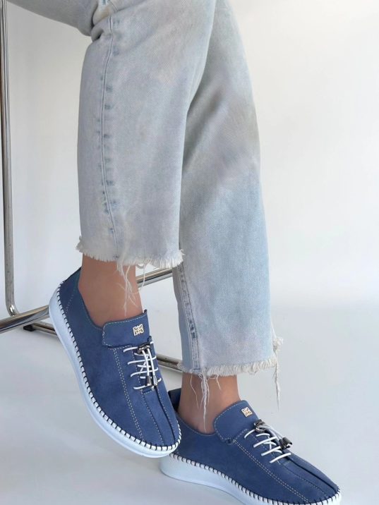 Warte Mavi Süet Bağcıklı Spor Ayakkabı