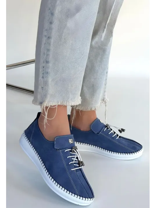 Warte Mavi Süet Bağcıklı Spor Ayakkabı