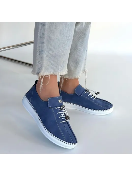 Warte Mavi Süet Bağcıklı Spor Ayakkabı