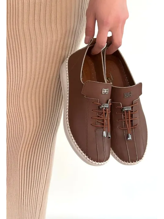 Warte Taba Deri Bağcıklı Spor Ayakkabı