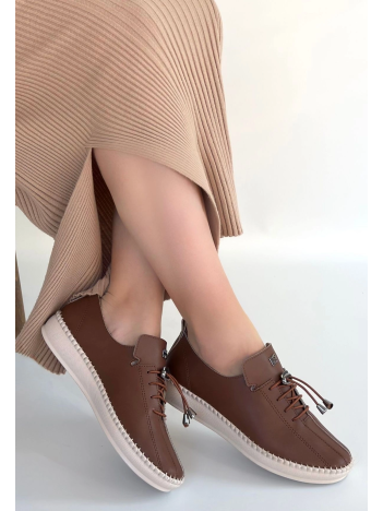 Warte Taba Deri Bağcıklı Spor Ayakkabı