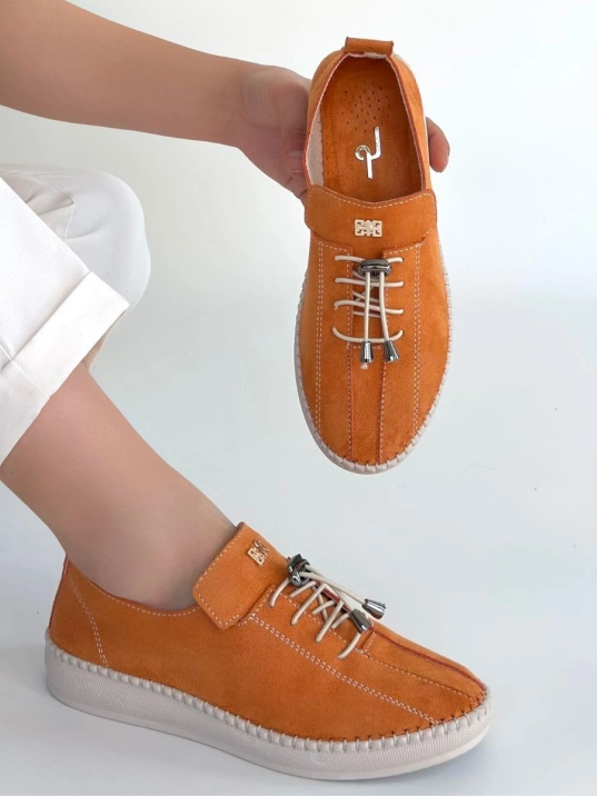 Warte Turuncu Süet Bağcıklı Spor Ayakkabı