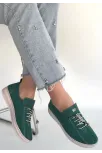 Warte Yeşil Süet Bağcıklı Spor Ayakkabı