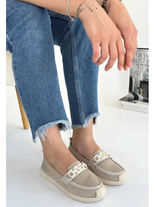 Wata Bej Triko Babet Ayakkabı Wata Bej Triko Babet Ayakkabı