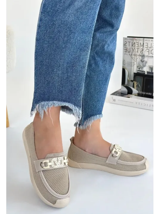 Wata Bej Triko Babet Ayakkabı Wata Bej Triko Babet Ayakkabı