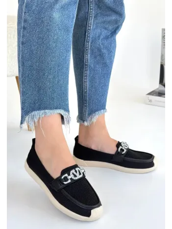 Wata Siyah Triko Babet Ayakkabı Wata Siyah Triko Babet Ayakkabı