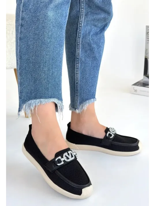 Wata Siyah Triko Babet Ayakkabı Wata Siyah Triko Babet Ayakkabı