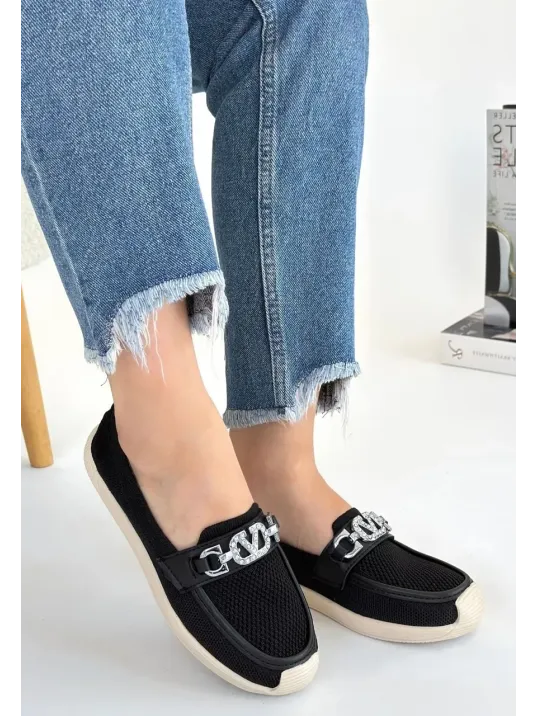 Wata Siyah Triko Babet Ayakkabı Wata Siyah Triko Babet Ayakkabı