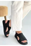 Wayi Siyah Hasır Cilt Sandalet Wayi Siyah Hasır Cilt Sandalet
